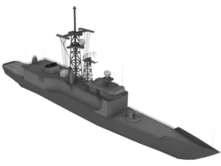 Hazzard Perry Class Frigate 3D Model preview