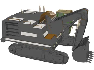 Excavator 3D Model preview