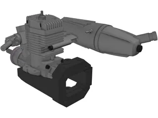 RC OS Engine AX35 3D Model preview