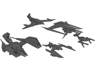 Star Ships Collection 3D Model preview