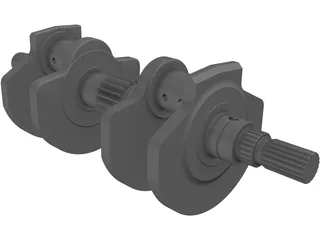 Honda VFR 400 NC30 Crankshaft 3D Model preview