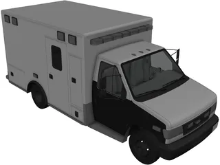 Ford E350 Ambulance 3D Model preview
