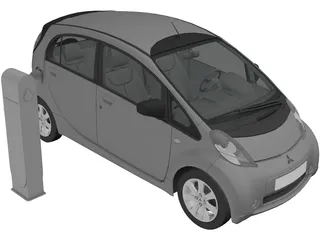 Mitsubishi i-MiEV Electric Vehicle 3D Model preview