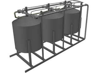 Water Filter Tanks 3D Model preview