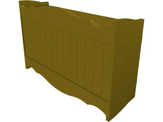 Wall Cabinet In Pine 3D Model preview