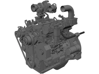 Cummins B3.3TAA Engine 3D Model preview