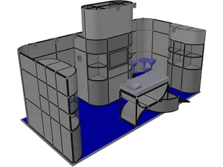 Modular Exhibition Booth 3D Model preview