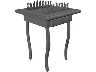 Chess Desk 3D Model preview