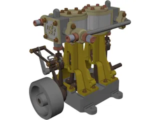 Steam Engine JLS-13-2 3D Model preview