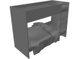 Children Stacked Bed 3D Model preview