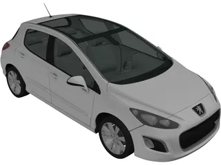 Peugeot 308 (2012) 3D Model preview