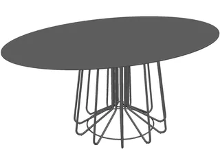 Zanotta Big Wire Elipse Table 3D Model preview