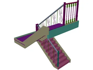 House Stairs 3D Model preview