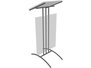 Glass Lectern Podium 3D Model preview