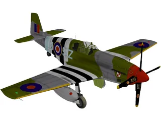 North American P-51 Mustang 3D Model preview