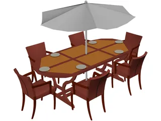 Picnic Table 3D Model preview