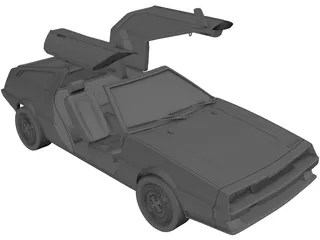 DMC DeLorean (1980) 3D Model preview