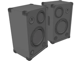 Speaker 3 Way Pair 3D Model preview