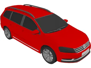Volkswagen Passat B7 Variant (2012) 3D Model preview