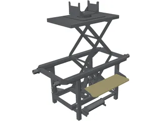Trolley with Hidraulic Lifter 3D Model preview