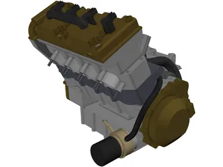 Kawasaki zx600 Engine 3D Model preview