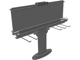 Street Banner 3D Model preview