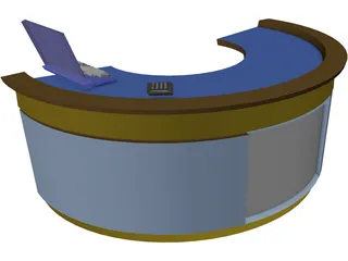 News Desk 3D Model preview