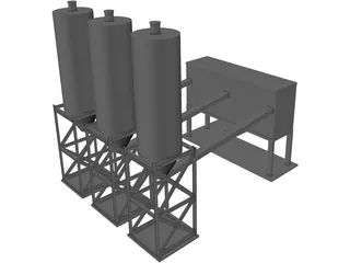 Concrete Batching Plant 3D Model preview