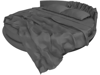 Round Bed 3D Model preview