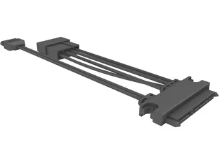 SATA 22-pin Cable 3D Model preview