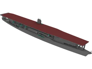 Akagi Aircraft Carrier 3D Model preview