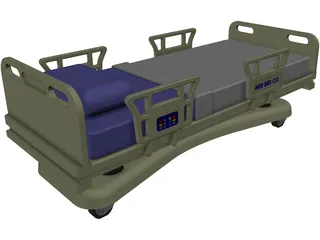 Hospital Bed 3D Model preview