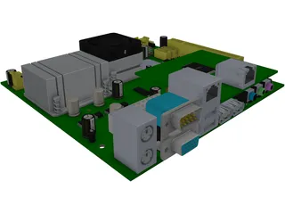 Motherboard Mini ITX 3D Model preview