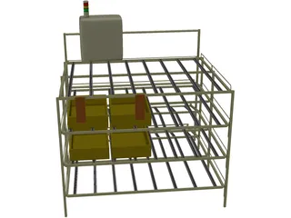 Parts Supply Rack 3D Model preview