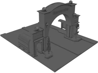 Welcome Arch Town Entry 3D Model preview