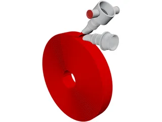 Fire Doubled Hose 3D Model preview