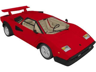 Lamborghini Countach LP500 3D Model preview