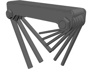 Hex Allen Tool 3D Model preview