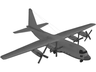 Lockheed C130 Cargo Plane 3D Model preview