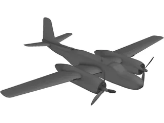 Douglas A-26 Invader 3D Model preview