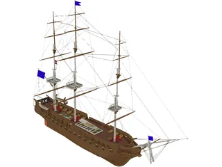 Constitution Ship 3D Model preview