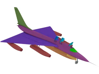 Convair B-58 Hustler Bomber 3D Model preview