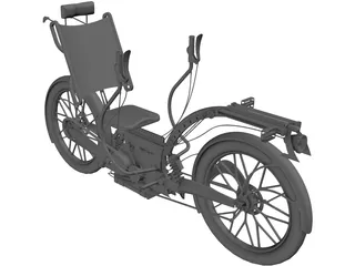 Recumbent Electric Bicycle 3D Model preview