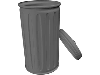 Garbage Can 3D Model preview