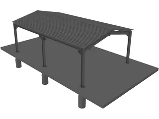 Carport Steeldeck 3D Model preview
