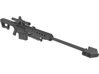 Barrett M107 Sniper Rifle 3D Model preview
