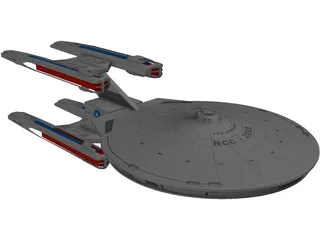 USS Stargazer 3D Model preview