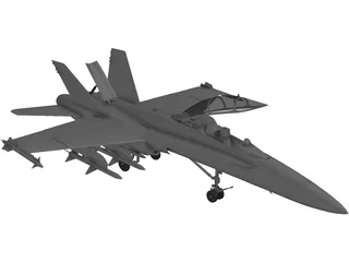 F-18D with Landing Gear 3D Model preview