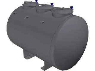 Horizontal Tank 1500L 3D Model preview