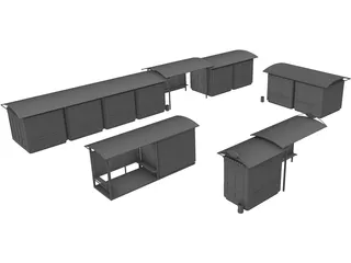 Bus Stop Collection 3D Model preview